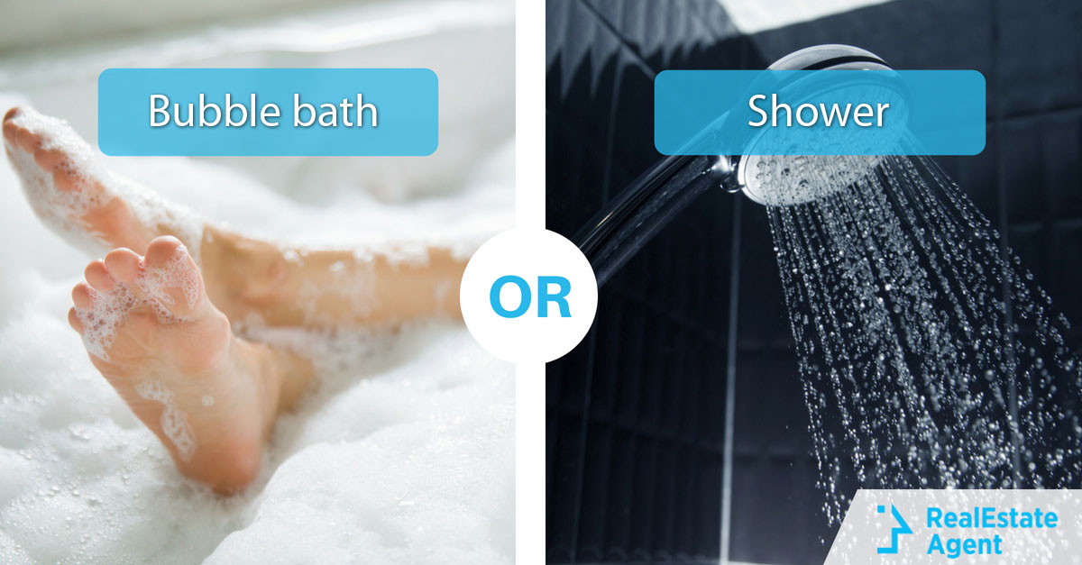 Bubble Bath Or Shower Real Estate Social